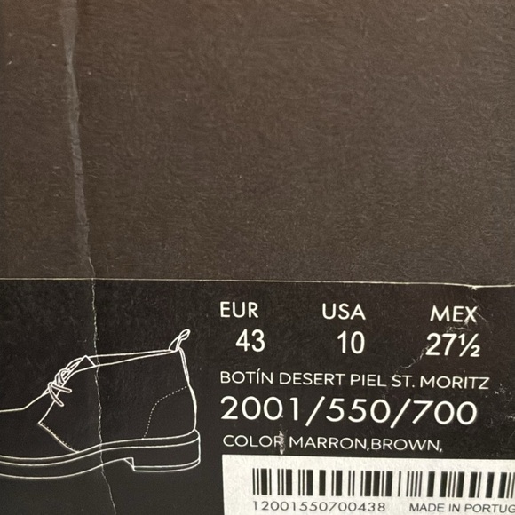 NWT. Massimo Dutti Men Black Leather St. Moritz Desert Ankle Boots. Size 10. main image 4